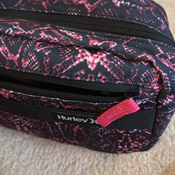 NWT Hurley dopp kit travel toiletry bag in vivid pink snake print - Picture 7 of 9
